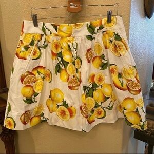 NWT~BANANA REPUBLIC Women Lemon Print Skirt Size 12